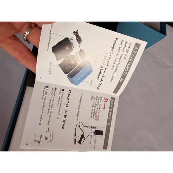 Electric Heated Socks Rechargeable Battery Operated For Winter Outdoor Sports Wa - Picture 6 of 9